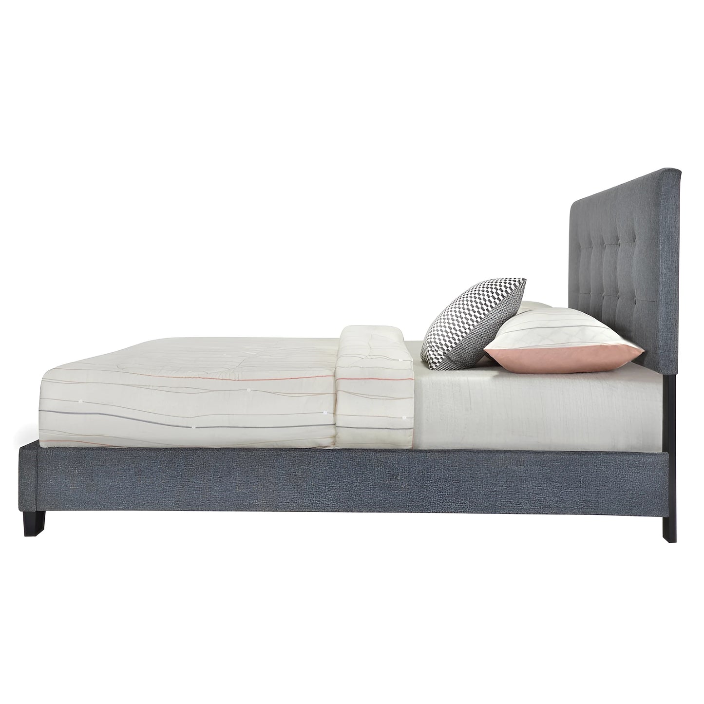 Melton bed frame in grey fabric