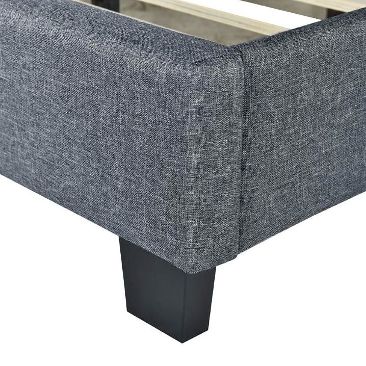 Melton bed with dark grey fabric