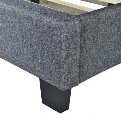 Melton bed frame in dark grey fabric