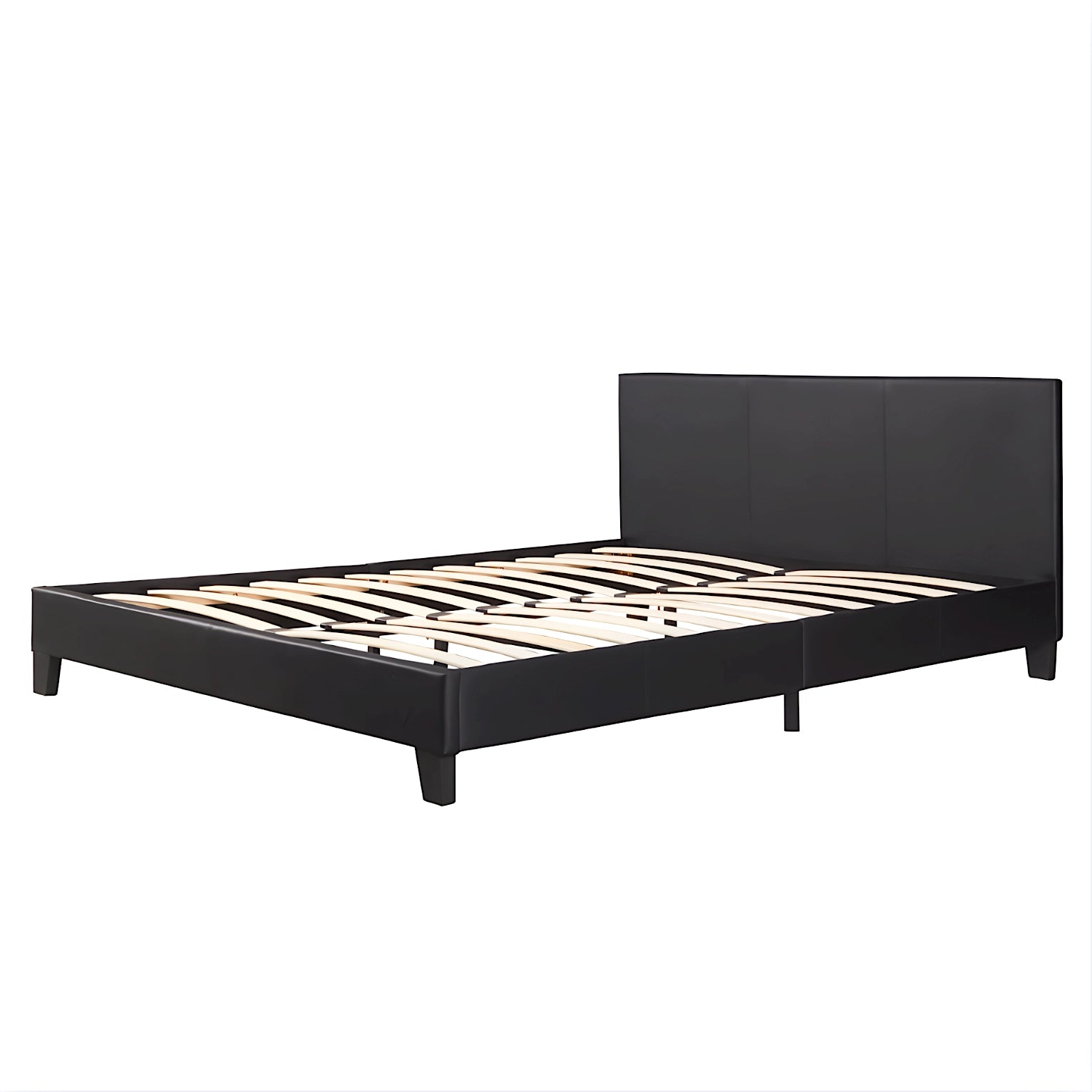 Monica PU leather bed frame in black