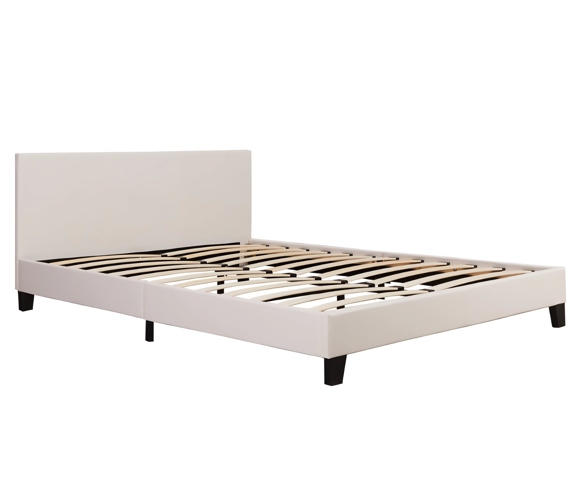 Monica PU leather bed frame in white