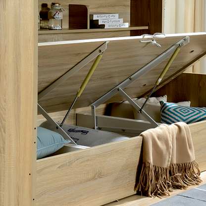 Olive bunk bed with gas lift storage underneath