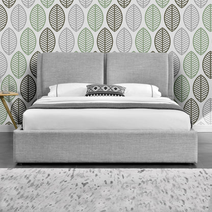 Rebecca light grey bed frame front view