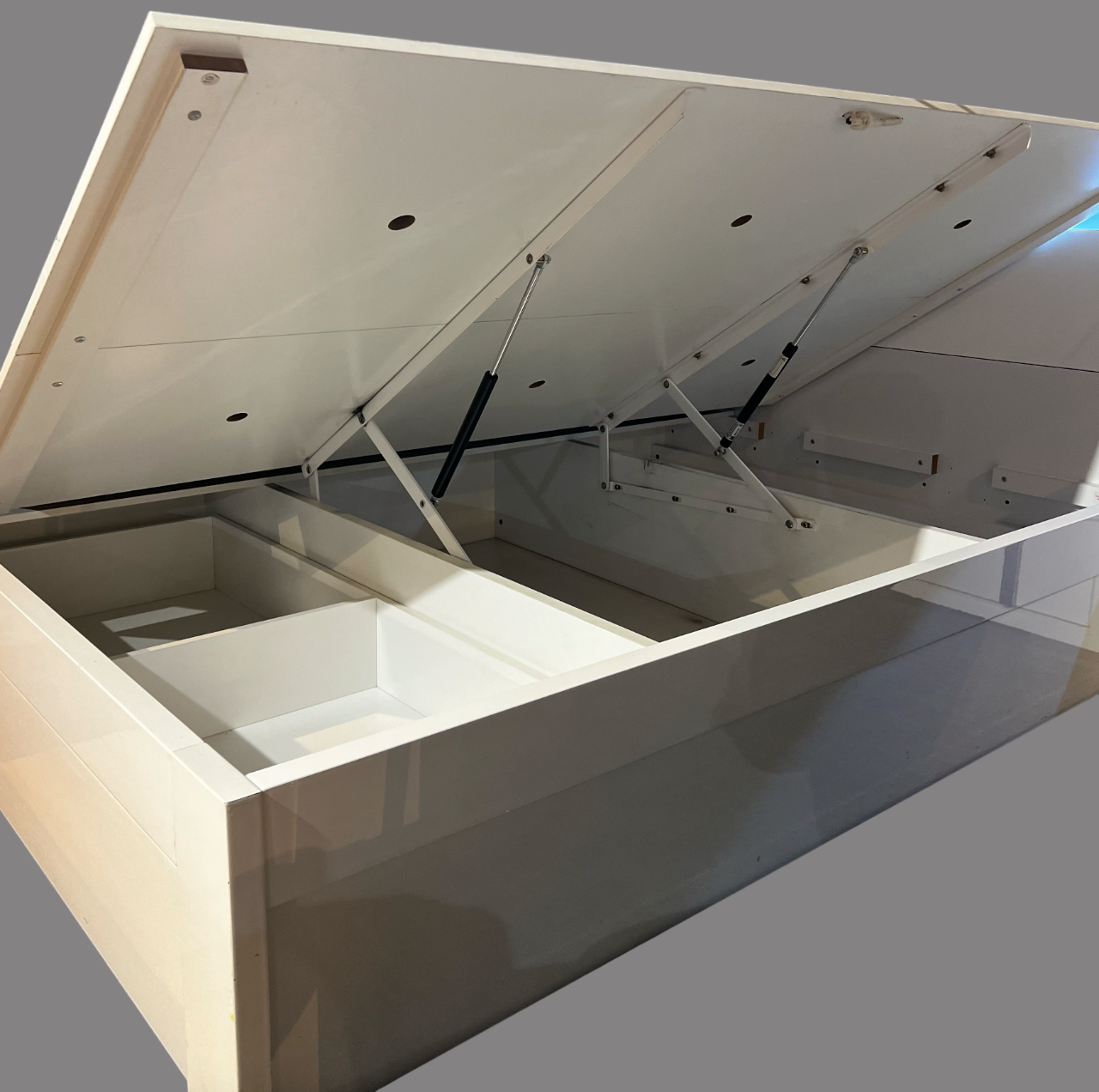 side gas lift bed with big end drawer