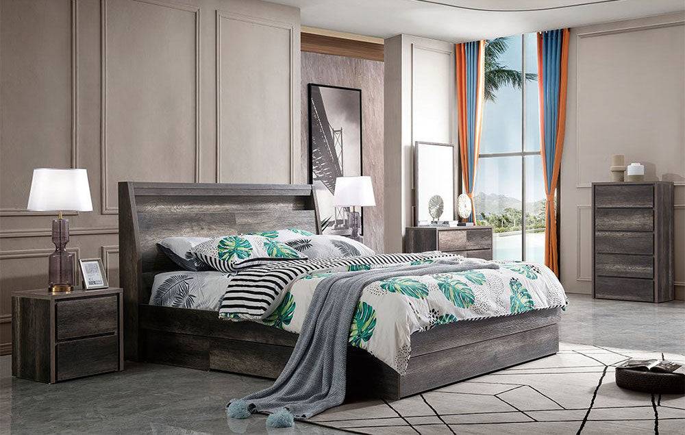Summit queen bed charcoal, available in double, queen and king size, side board lift end drawer, gas lift and three drawers