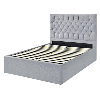 William gas lift bed frame in grey