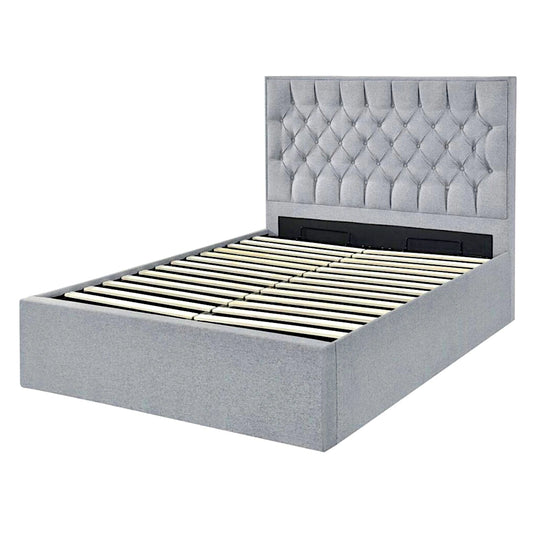 William gas lift bed frame in grey