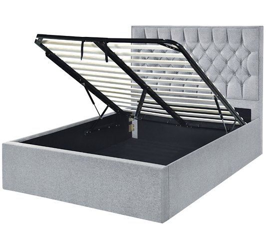 William grey queen size gas lift bed frame