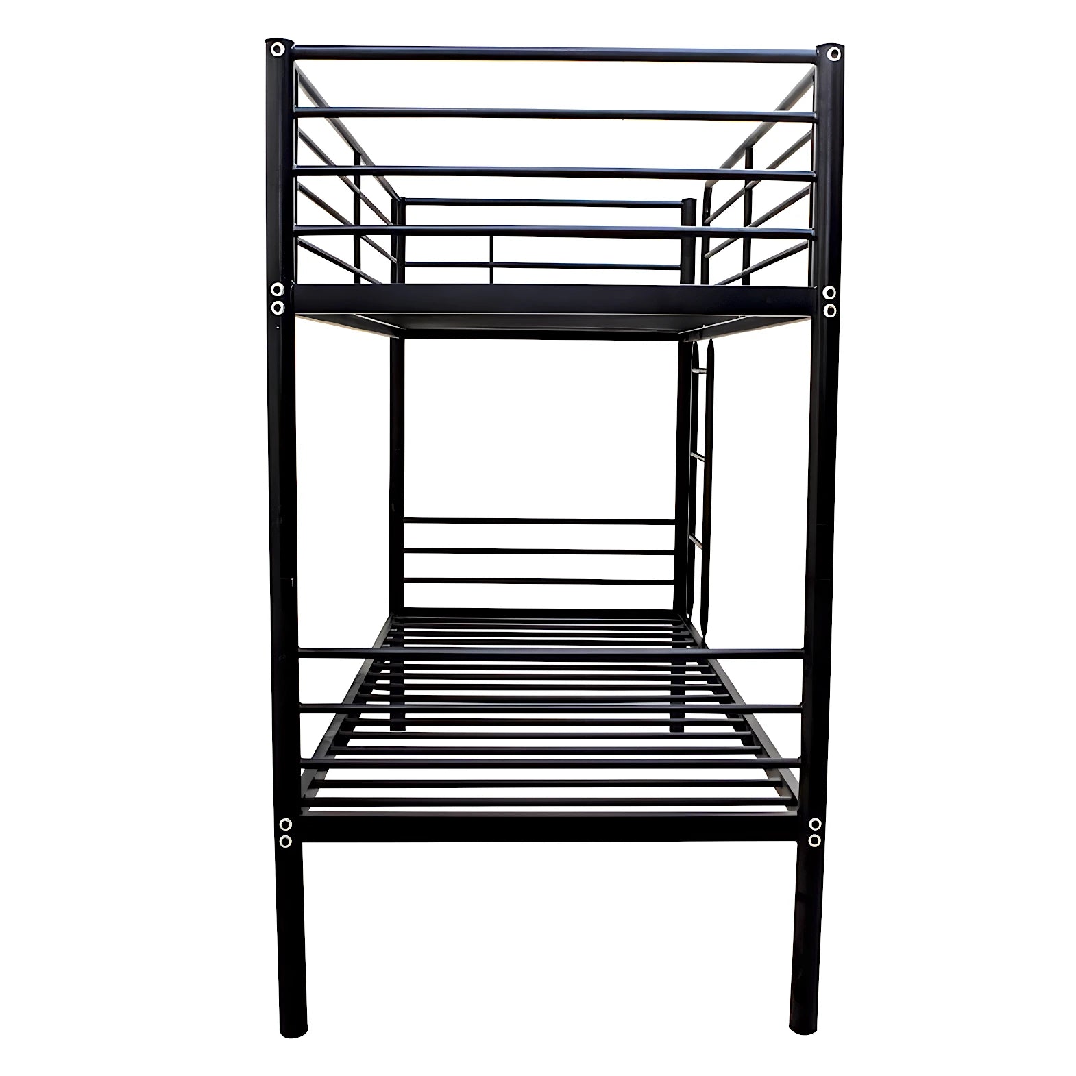 City metal bunk bed side view