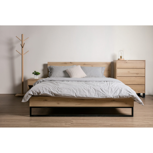 coogee bed frame, double, queen, bedside table, tallboy
