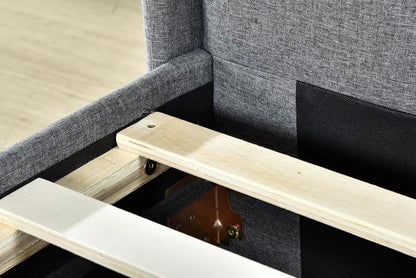 henry bed frame slats close up look