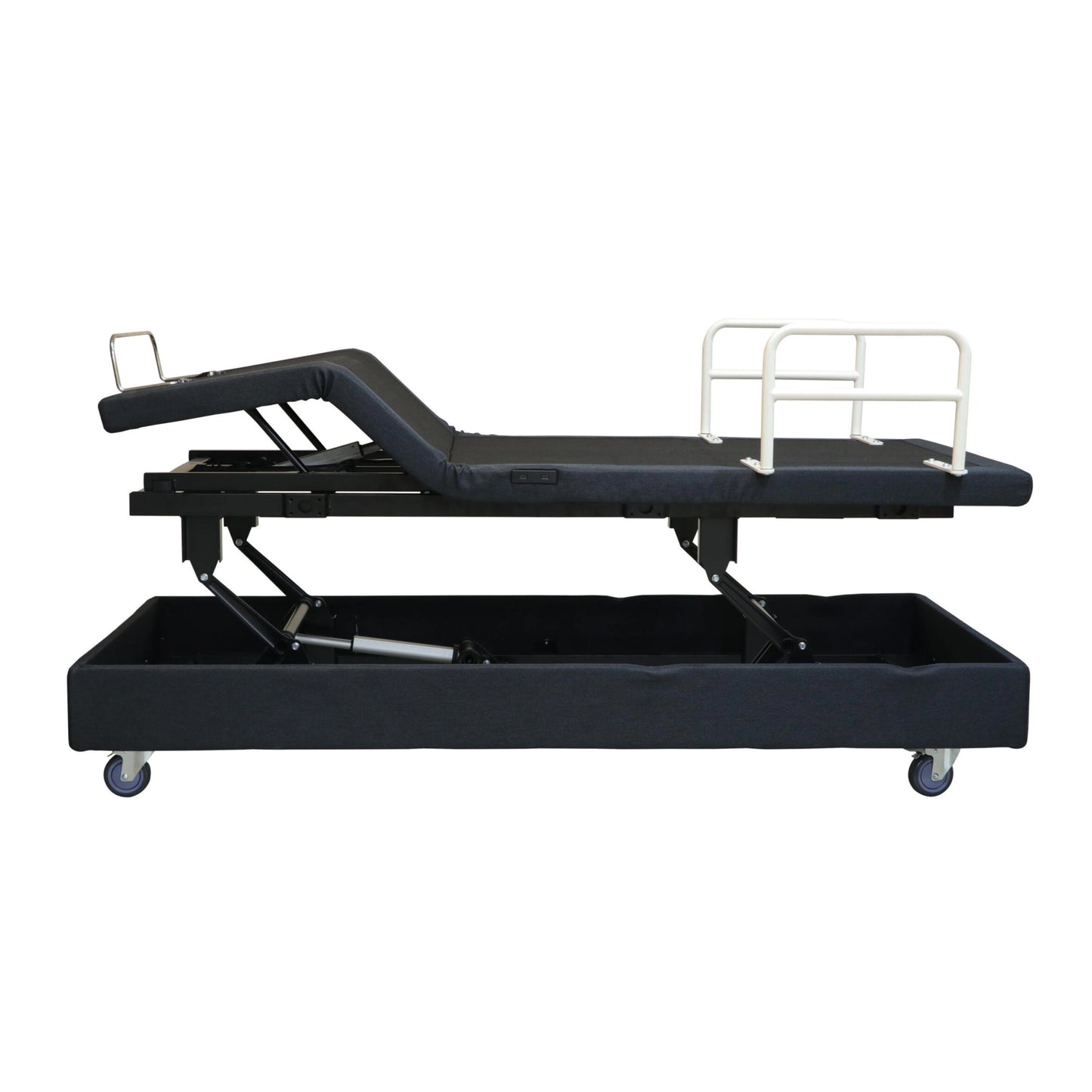 iActive adjustable lift bed king single feet tilt up position side view