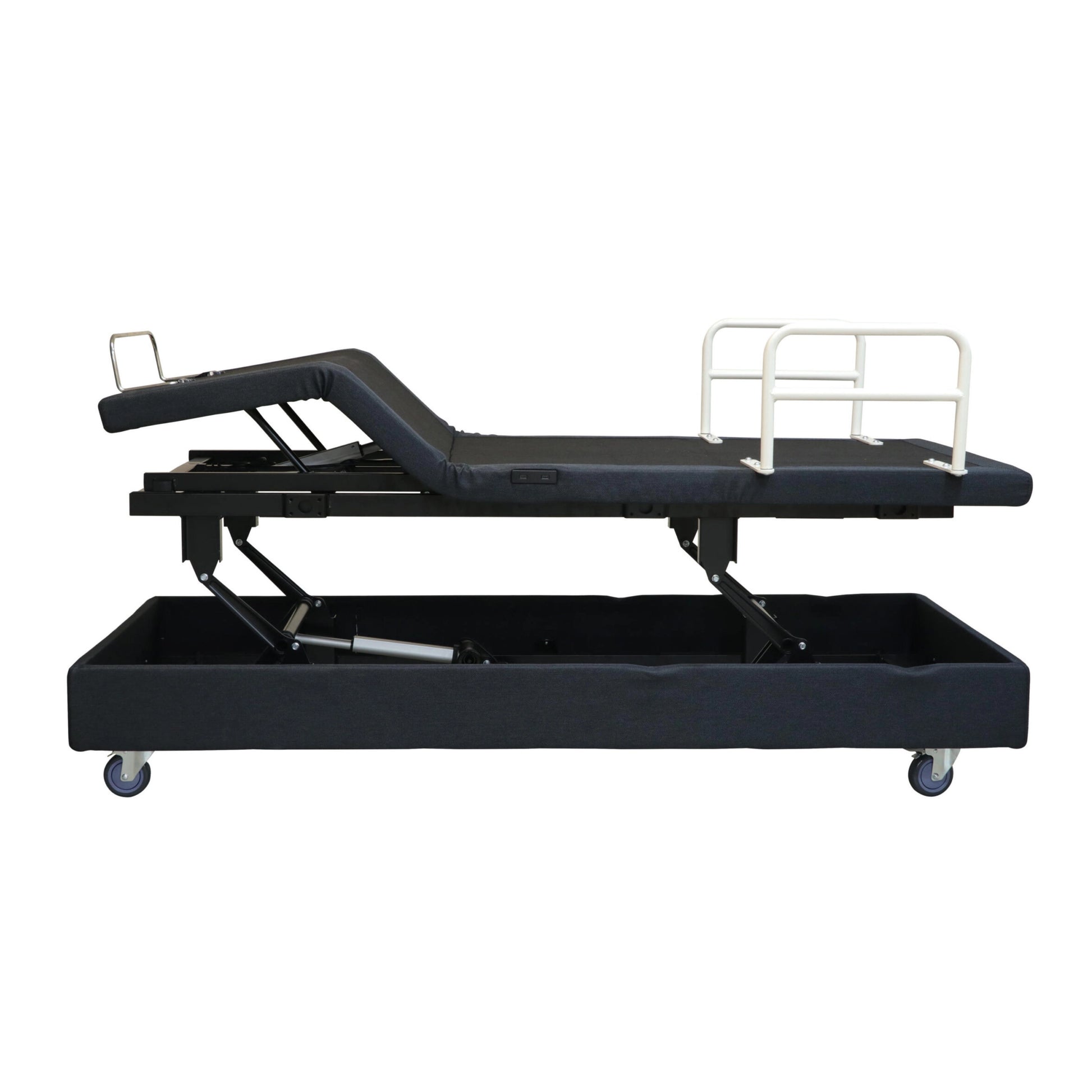 iActive adjustable lift bed king single feet tilt up position side view