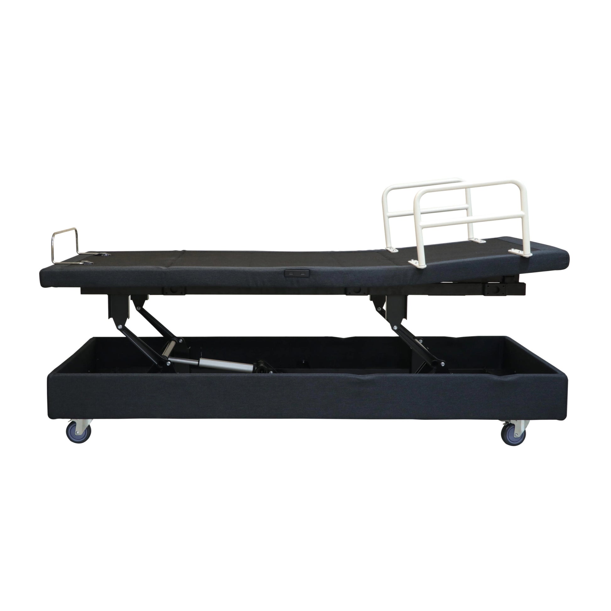 iActive hilo adjustable lift bed king single side view