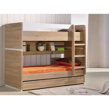 magic bunk bed vintage oak, fit 3 single mattress or king single mattress